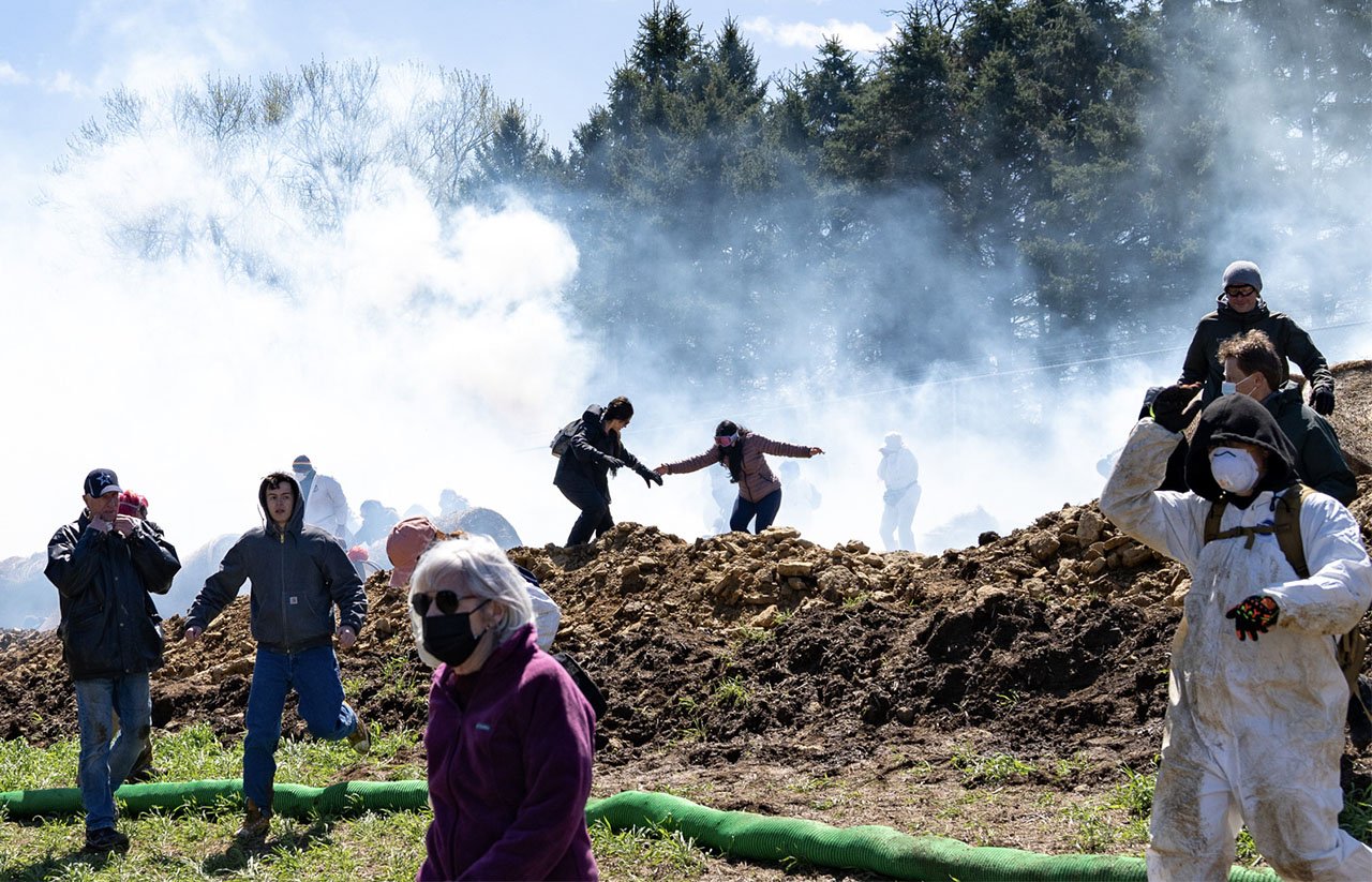 Tear gas deployed against peaceful crowd at Ridglan Farms